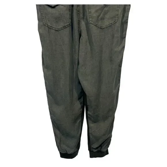 SPLENDID WOMENS XLARGE DRAWSTRING LINEN BLEND LAKESIDE JOGGER GREEN NEW